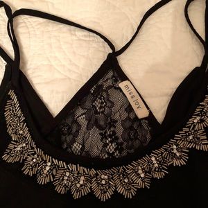 Rhinestone, Lace and Beaded Tank